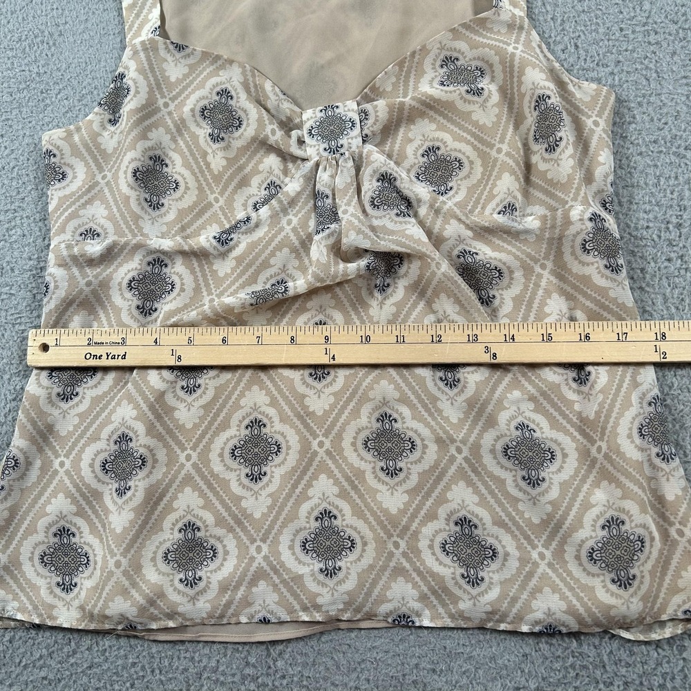 LOFT Blouse Womens 10 Beige Geometric Sleeveless Sweetheart Camisole Lined - Picture 11 of 13